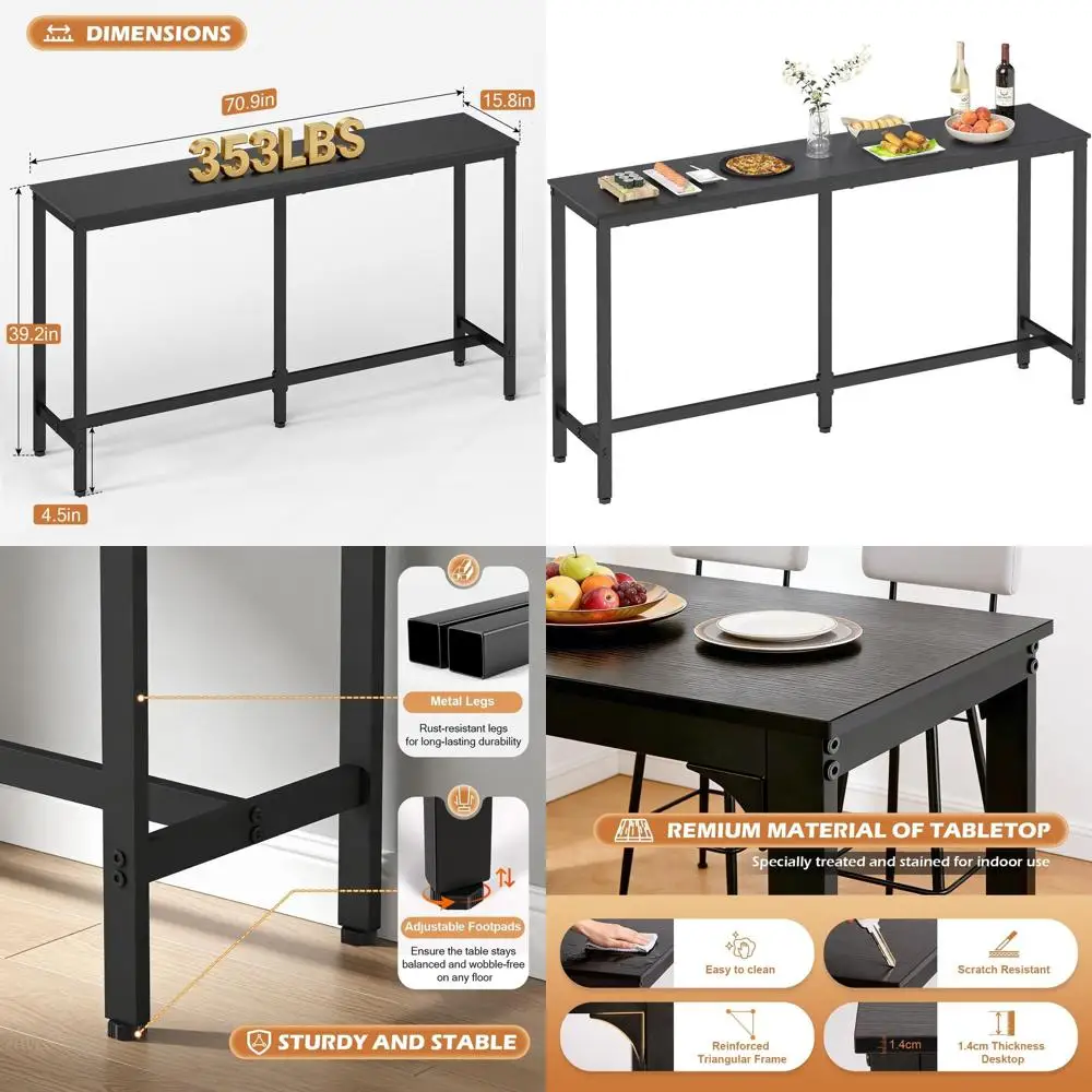 Регулируемый по высоте стол для паба с прочными ножками, подходит для кухни, столовой и кофейни - черный
Регулируемый по высоте стол для паба с прочными ножками, подходит для кухни, столовой и кофейни - черный