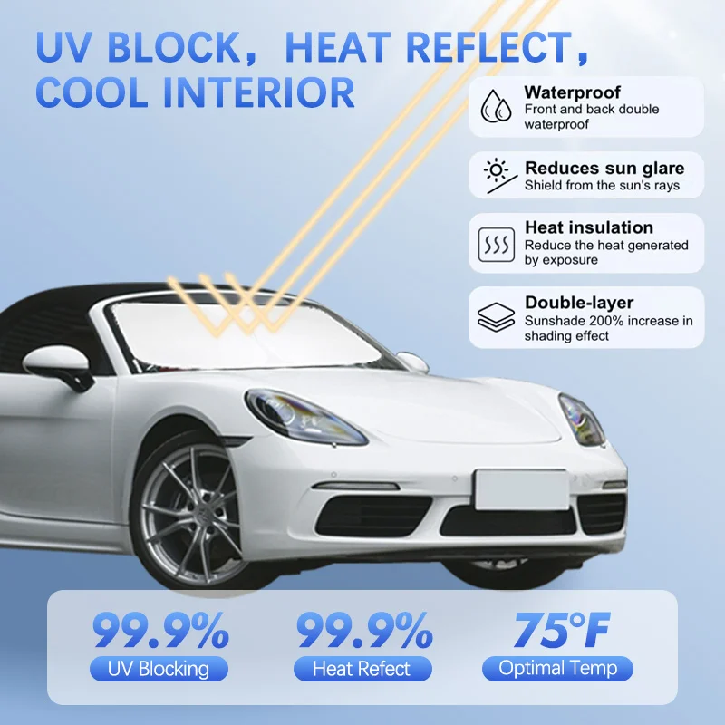 Car Windshield Sun Shade For Porsche 718 Boxster 911 Taycan Sunshade Sun Visor Protector Blocks UV Rays Summer Car Accessories
Car Windshield Sun Shade For Porsche 718 Boxster 911 Taycan Sunshade Sun Visor Protector Blocks UV Rays Summer Car Accessories