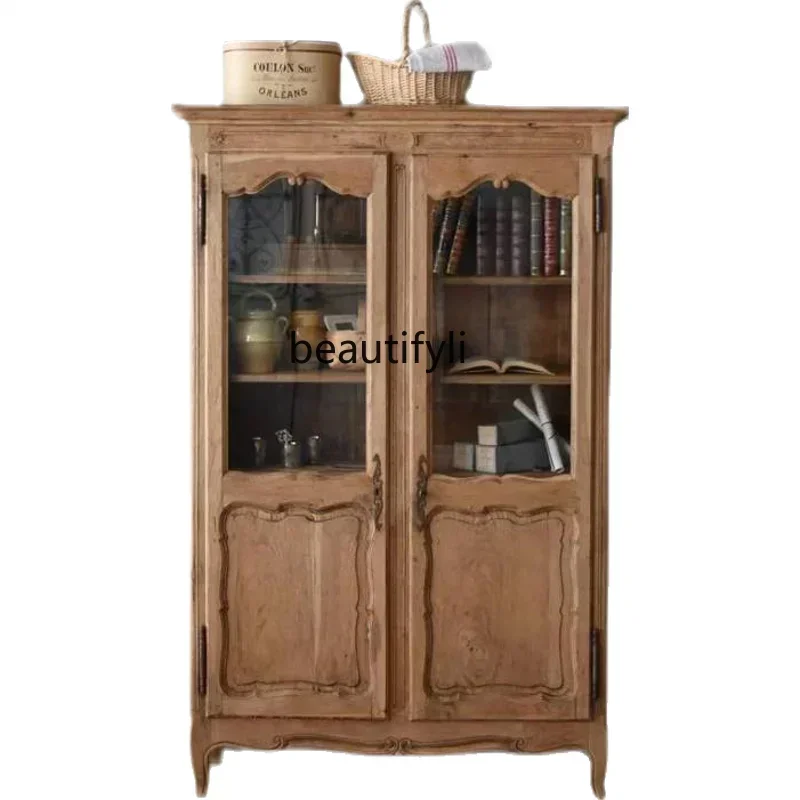 A13 American solid wood dining side cabinet special-shaped glass door storage retro storage display cabinet display bookcase
A13 American solid wood dining side cabinet special-shaped glass door storage retro storage display cabinet display bookcase