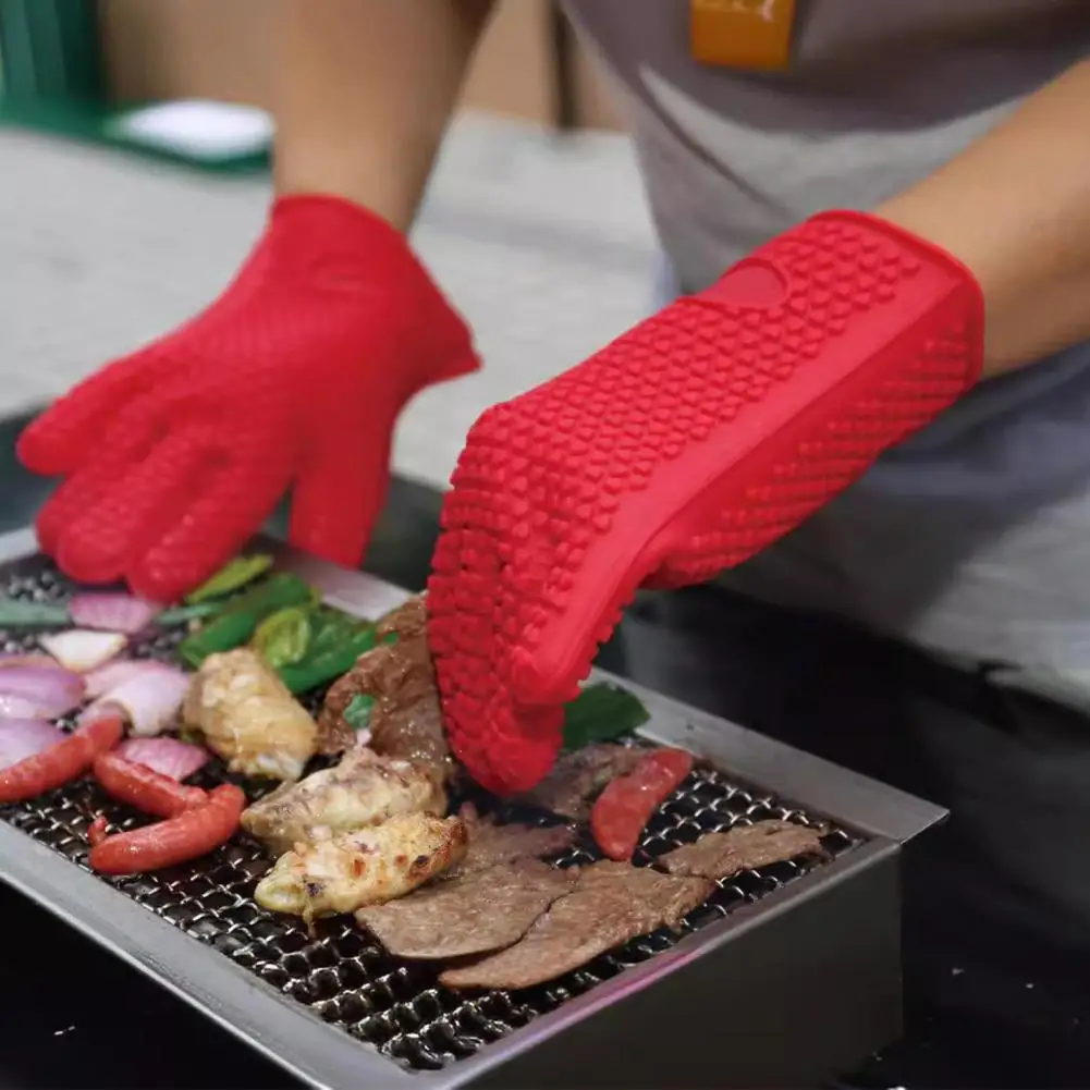 1 Pair Silicone Gloves Heat Resistant Oven Mitts with Quilted Liner Non-Slip Grip Kitchen Gloves for BBQ Baking Cooking
1 Pair Silicone Gloves Heat Resistant Oven Mitts with Quilted Liner Non-Slip Grip Kitchen Gloves for BBQ Baking Cooking
