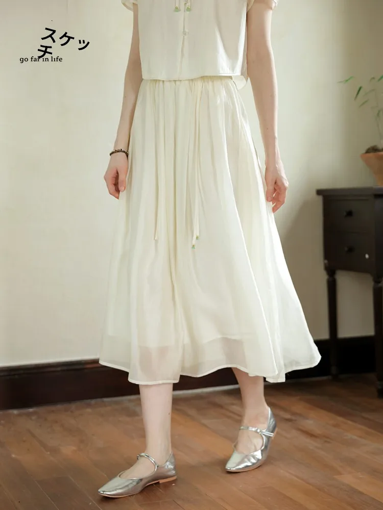 GOFAR White A-Line Skirt Women's Summer New High Waist Midi Skirt Small Size Ladies Skirts Commute Style Pure Color
GOFAR White A-Line Skirt Women's Summer New High Waist Midi Skirt Small Size Ladies Skirts Commute Style Pure Color