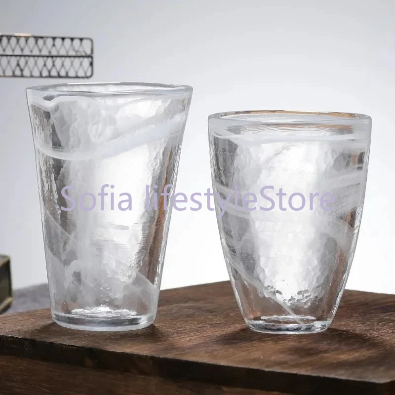 Japanese household Japanese style handmade smudge cloud hammer pattern glass water glass wine glass teacup 1PC
Japanese household Japanese style handmade smudge cloud hammer pattern glass water glass wine glass teacup 1PC
