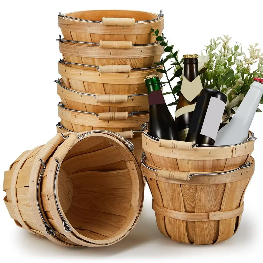 10 Pcs Round Wooden Apple Baskets Small Bushel with Handles for Gifts Empty Basket Fruit Buckets for Garden Picking Strawberry F
10 Pcs Round Wooden Apple Baskets Small Bushel with Handles for Gifts Empty Basket Fruit Buckets for Garden Picking Strawberry F