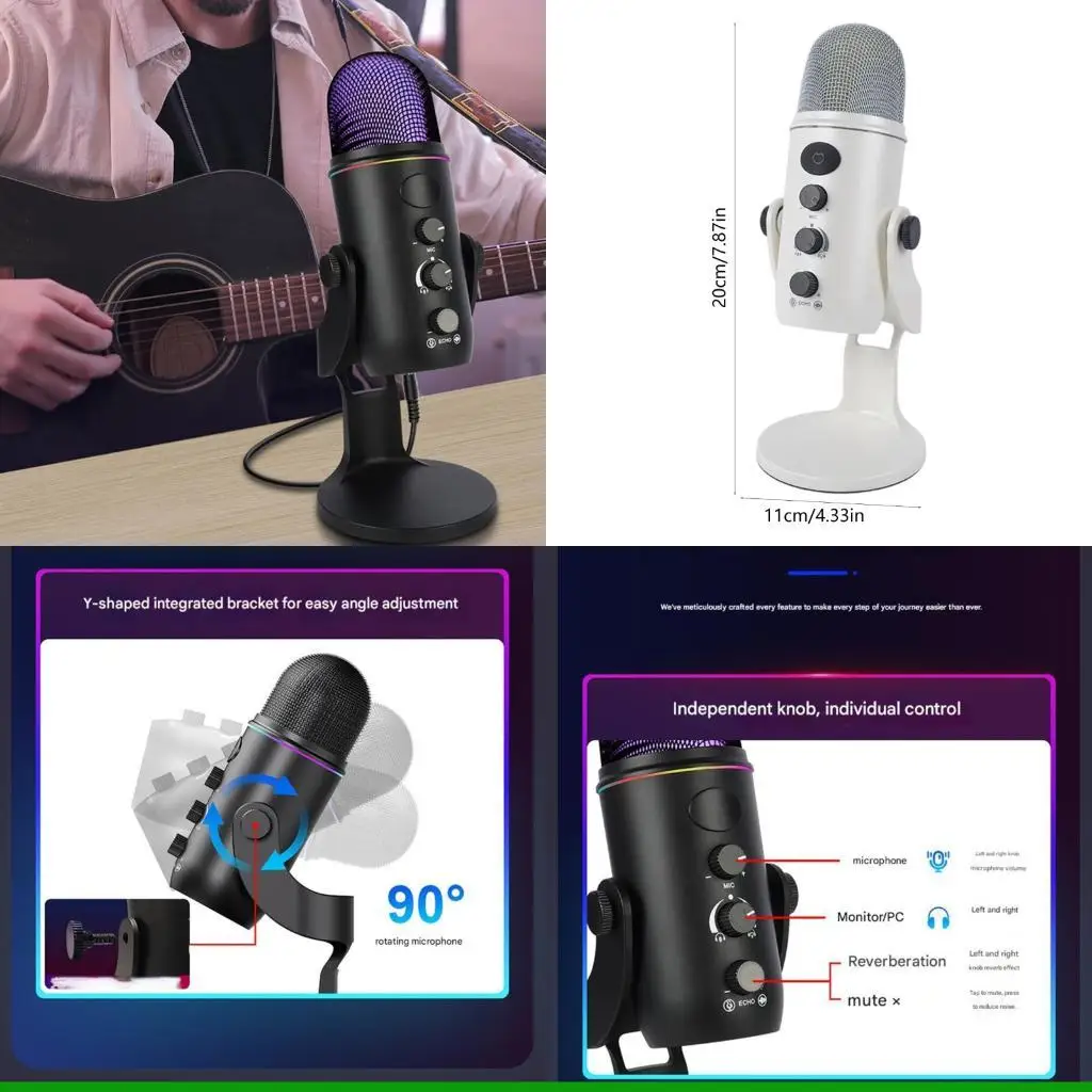 U55C Professional USB Condenser Microphones with Advanced Noise Reduction and Volumes Control Plugs and Play for PC Mobile
U55C Professional USB Condenser Microphones with Advanced Noise Reduction and Volumes Control Plugs and Play for PC Mobile