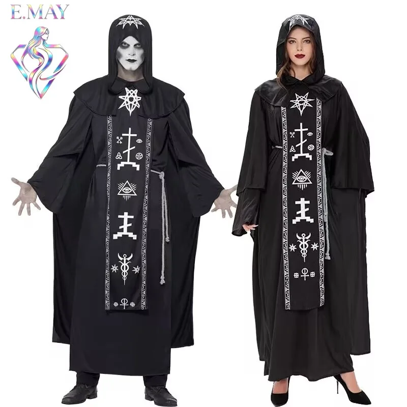 Halloween Adult Cosplay Costume Wizard Robe Costume Performance Clothes Rune Symbolic Dress-Up for Couples
Halloween Adult Cosplay Costume Wizard Robe Costume Performance Clothes Rune Symbolic Dress-Up for Couples