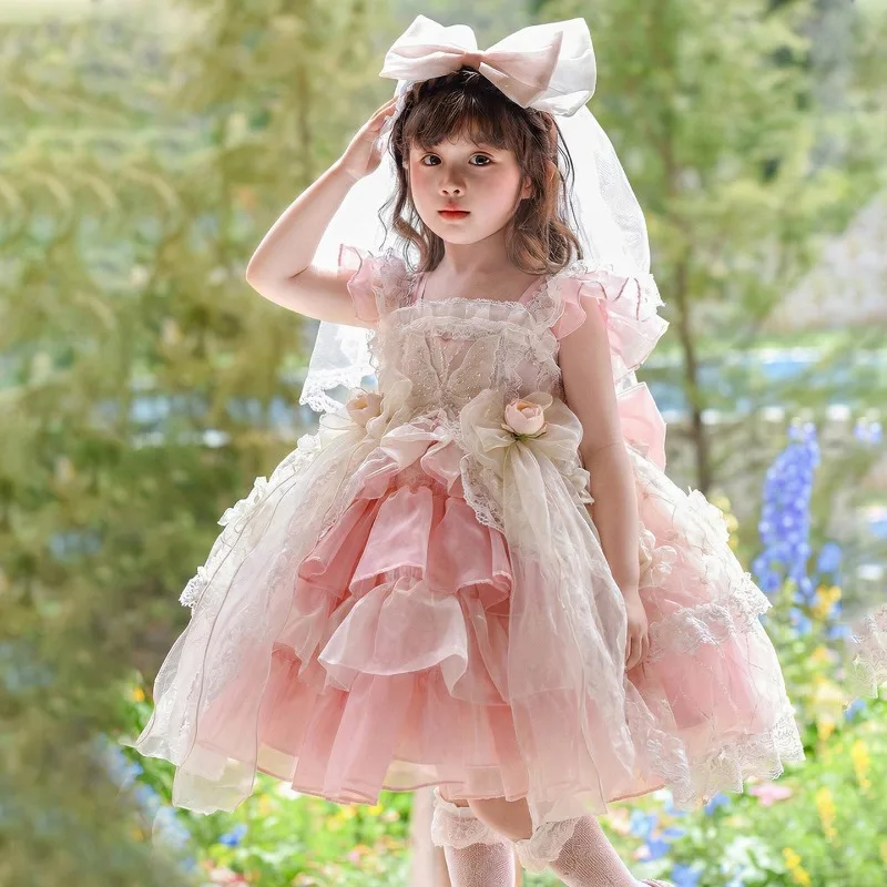 Summer Pink Girls Lolita Princess Dress Sweet Style Baby Girl Dress Sleeveless Flower Birthday Gift Tutu Dress for Kids
Summer Pink Girls Lolita Princess Dress Sweet Style Baby Girl Dress Sleeveless Flower Birthday Gift Tutu Dress for Kids