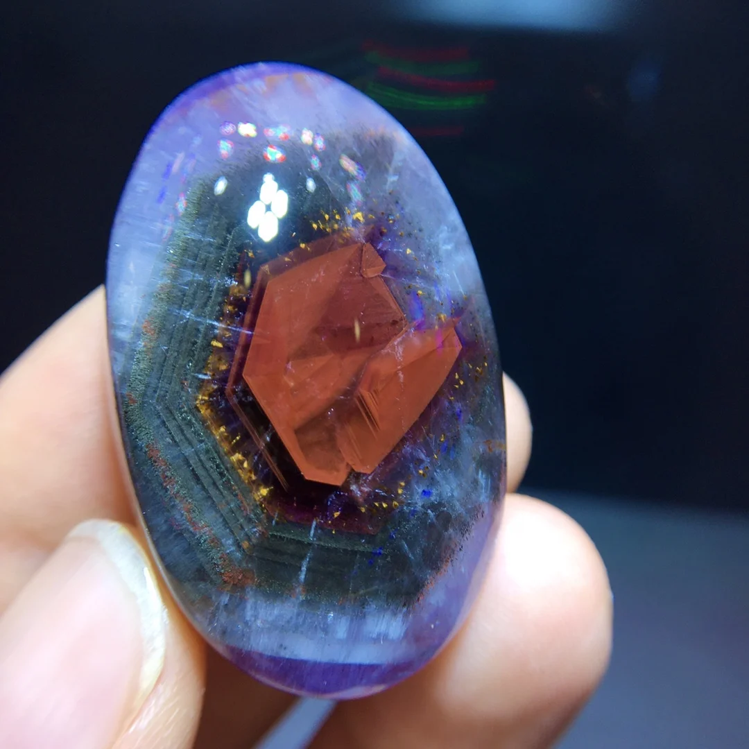 Natural Purple Cacoxenite Auralite 23 Pendant 38.4/24.5/10.5mm Red Purple Rutilated Beads Jewelry AAAAA
Natural Purple Cacoxenite Auralite 23 Pendant 38.4/24.5/10.5mm Red Purple Rutilated Beads Jewelry AAAAA