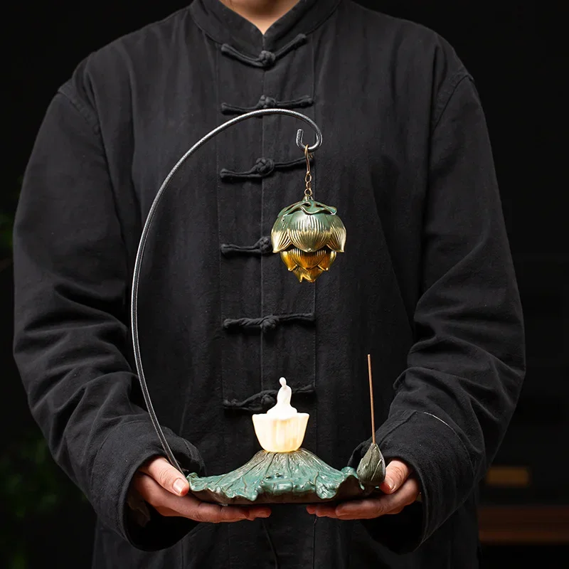 Hanging Backflow Incense Burner Antique Ceramic Orb Zen Disc Tray Chinese Home Decor Entryway Meditation Suspension Centerpiece
Hanging Backflow Incense Burner Antique Ceramic Orb Zen Disc Tray Chinese Home Decor Entryway Meditation Suspension Centerpiece