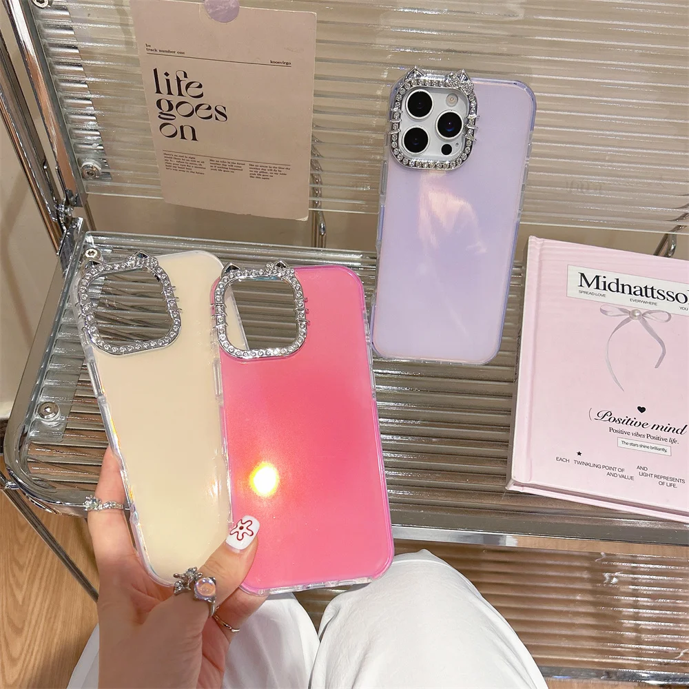 Cute Glitter Rhinestone Crystal Kitty Cat Ear Phone Case for iPhone 17 Pro Max Glossy Jelly Color Cover for iPhone 16 15 14 13
Cute Glitter Rhinestone Crystal Kitty Cat Ear Phone Case for iPhone 17 Pro Max Glossy Jelly Color Cover for iPhone 16 15 14 13