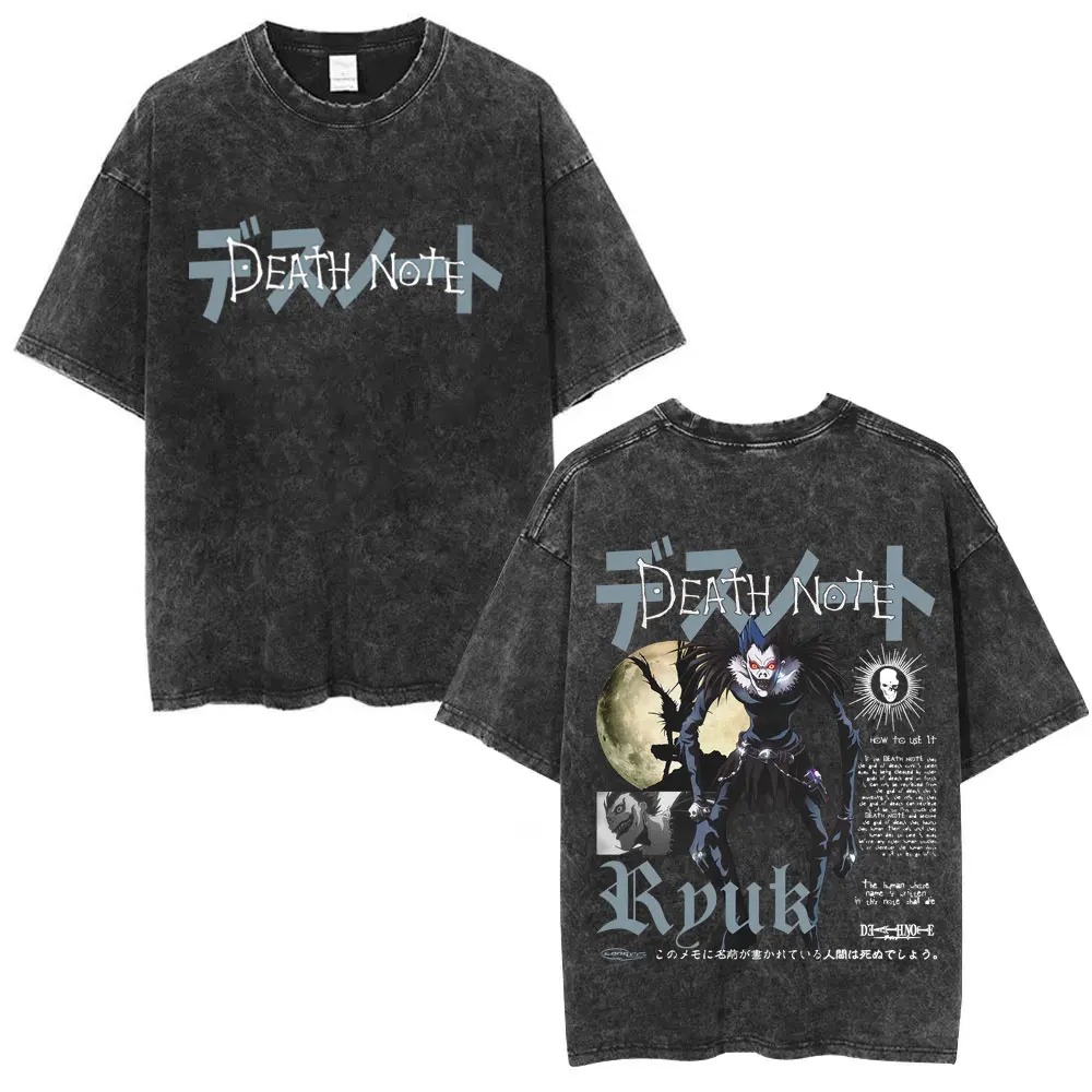 Washed Vintage Anime Death Note Ryuk Graphic T-shirt Men Women Casual Oversized Cotton Short Sleeve T Shirts Unisex Streetwear
Washed Vintage Anime Death Note Ryuk Graphic T-shirt Men Women Casual Oversized Cotton Short Sleeve T Shirts Unisex Streetwear
