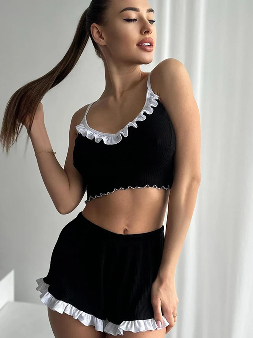 Marthaqiqi Fashion Women'S Pajamas Set Crop Top Sleepwear Spaghetti Strap Nightie Tank Tops Pyjamas Shorts Casual Nightwear Suit
Marthaqiqi Fashion Women'S Pajamas Set Crop Top Sleepwear Spaghetti Strap Nightie Tank Tops Pyjamas Shorts Casual Nightwear Suit