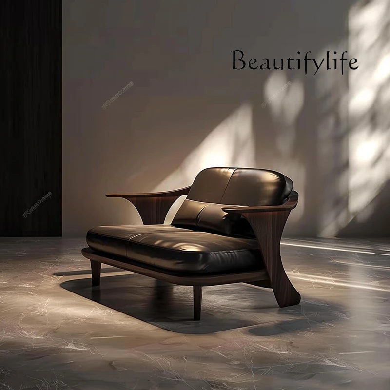 N New Chinese high-end black walnut ash wood sofa chair leather art home living room hotel office backrest
N New Chinese high-end black walnut ash wood sofa chair leather art home living room hotel office backrest