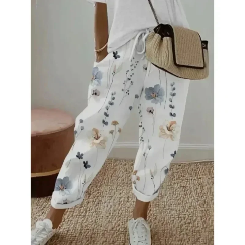 Plus Size 1XL-5XL Women's Fashion Floral Print Straight Elastic Drawstring Pocket Pants Ladise Casual Versatile Pants
Plus Size 1XL-5XL Women's Fashion Floral Print Straight Elastic Drawstring Pocket Pants Ladise Casual Versatile Pants