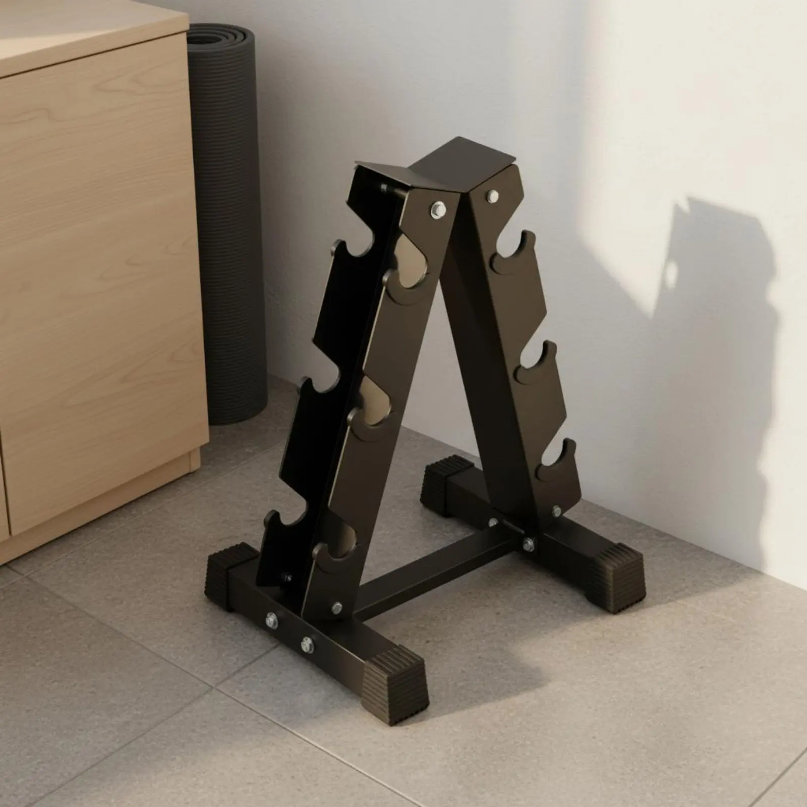 Triangular Dumbbell Rack Space Saving Triangle Dumbbell Stand Unrestricted Weight Organizer Shielded Feet for Garage
Triangular Dumbbell Rack Space Saving Triangle Dumbbell Stand Unrestricted Weight Organizer Shielded Feet for Garage