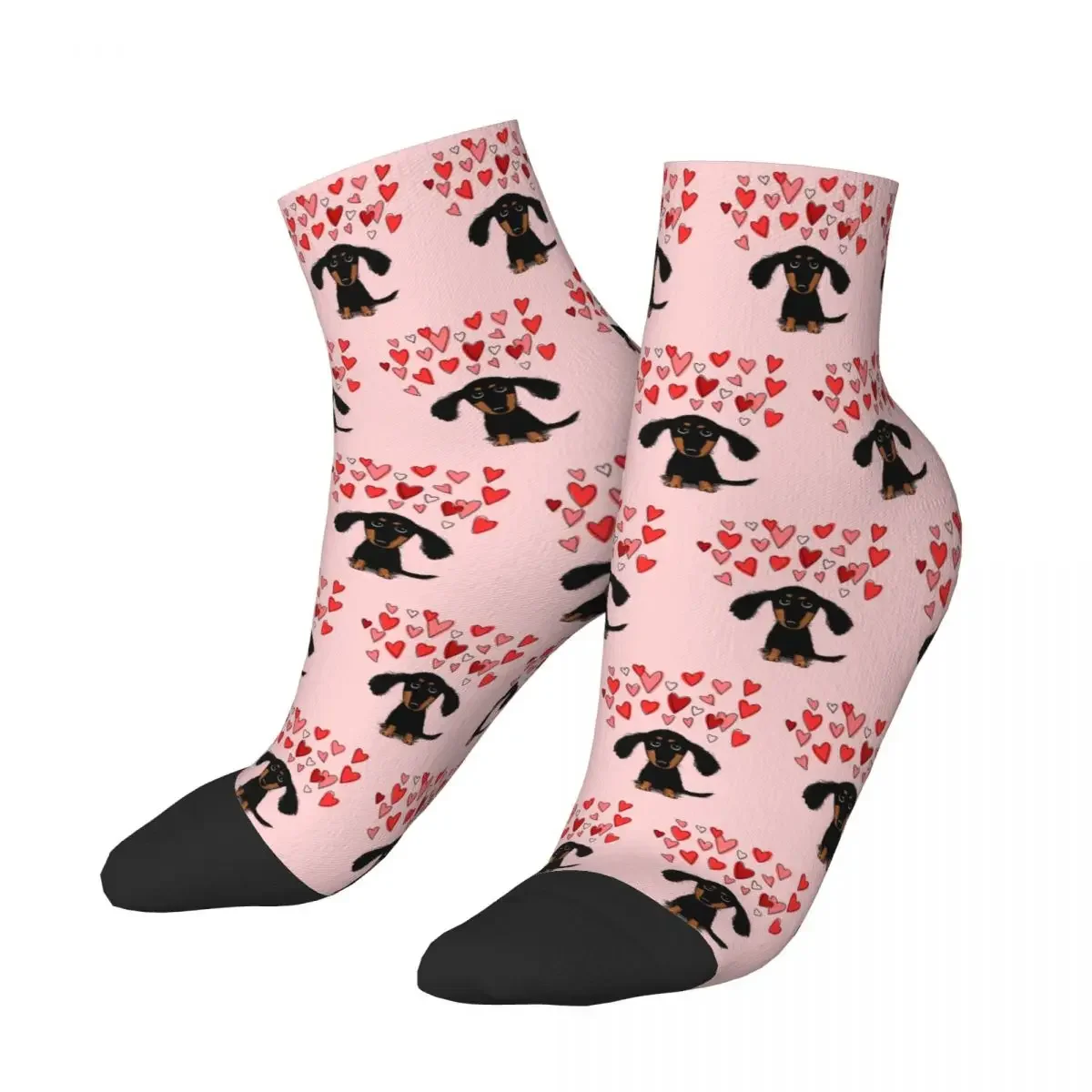 Милые носки для щенка таксы с сердечками на день Святого Валентина, супер мягкие чулки в стиле Харадзюку, всесезонные носки, аксессуары для подарков унисекс 
Милые носки для щенка таксы с сердечками на день Святого Валентина, супер мягкие чулки в стиле Харадзюку, всесезонные носки, аксессуары для подарков унисекс