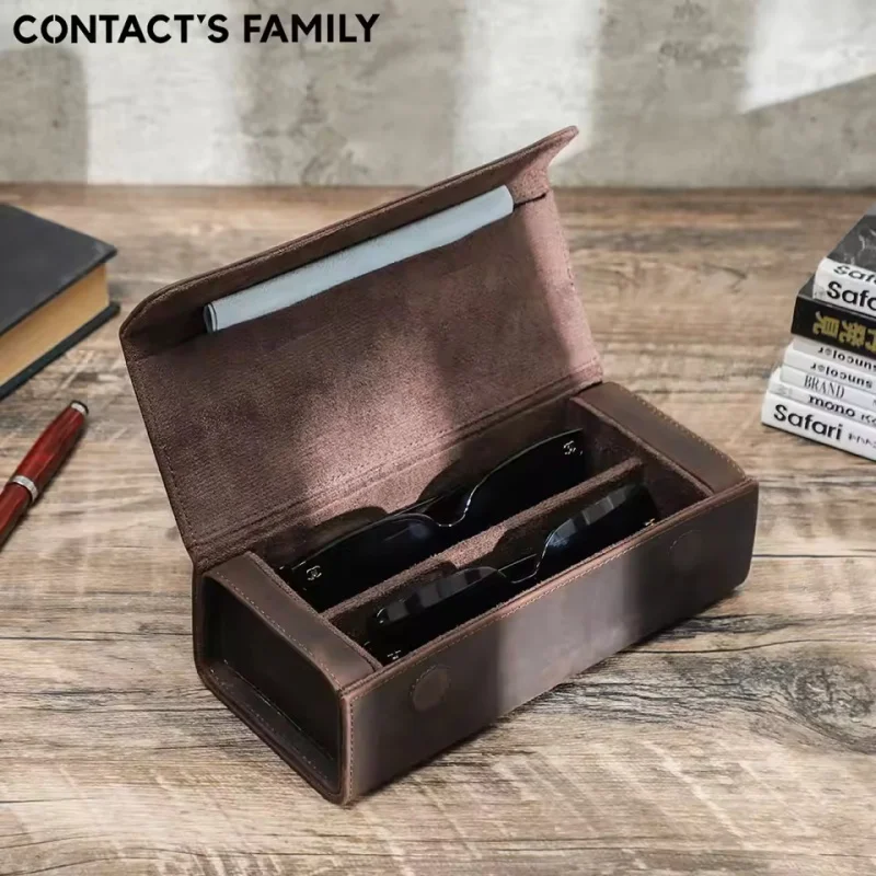 Genuine Leather 2/3 Slots Sunglasses Case Retro Vintage Eyeglasses Storage Box Portable Travel Glasses Organizer Magnetic Buckle
Genuine Leather 2/3 Slots Sunglasses Case Retro Vintage Eyeglasses Storage Box Portable Travel Glasses Organizer Magnetic Buckle