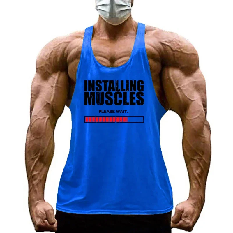 Installing Muscles Please Wait Y-back Tank Tops Gym Fitness Bodybuilding Sport Shirt Mens Cotton Breathable Sleeveless Singlets
Installing Muscles Please Wait Y-back Tank Tops Gym Fitness Bodybuilding Sport Shirt Mens Cotton Breathable Sleeveless Singlets