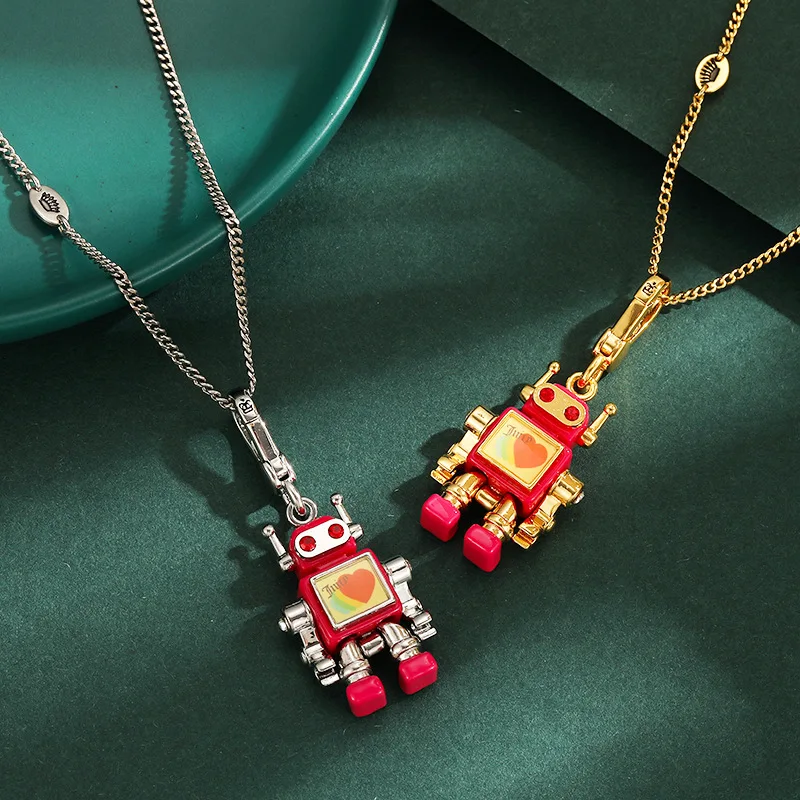 Personalized Cute Letter Printed Robot Pendant Design Movable Keychain Couple Gift Necklace Women Men Fashion Creative Jewelry
Personalized Cute Letter Printed Robot Pendant Design Movable Keychain Couple Gift Necklace Women Men Fashion Creative Jewelry