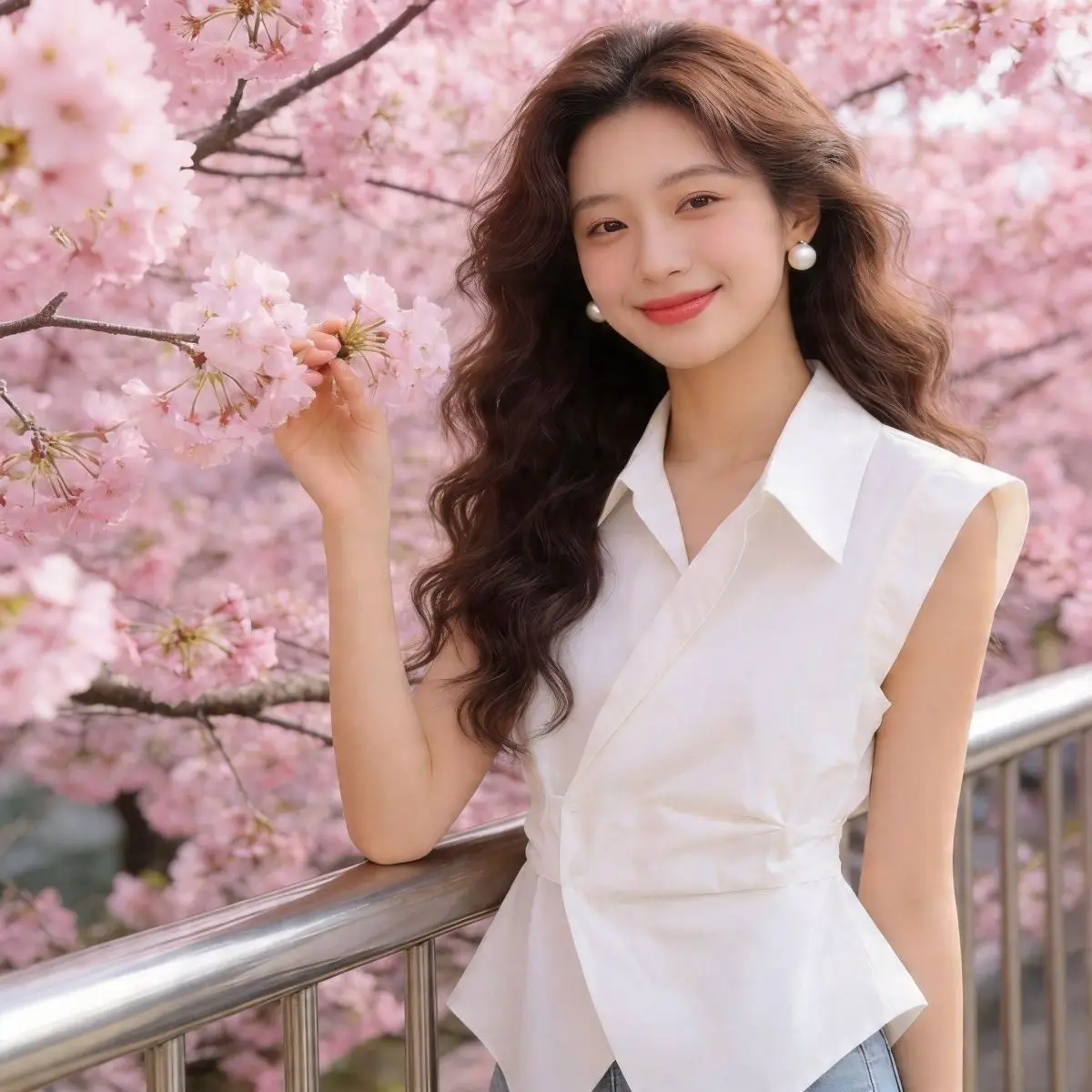 Summer Korean Style Slim Fit Pure Cotton Sleeveless Shirt Women's White Top with Waist-Cinching Effect And Collar
Summer Korean Style Slim Fit Pure Cotton Sleeveless Shirt Women's White Top with Waist-Cinching Effect And Collar