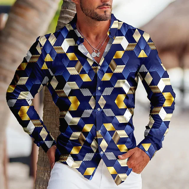 New Men's Shirts Graphic Printing Geometric Light Blue Outdoor Street Long Sleeve Button Up Tops Clothes Sports Fashion Comfort
New Men's Shirts Graphic Printing Geometric Light Blue Outdoor Street Long Sleeve Button Up Tops Clothes Sports Fashion Comfort