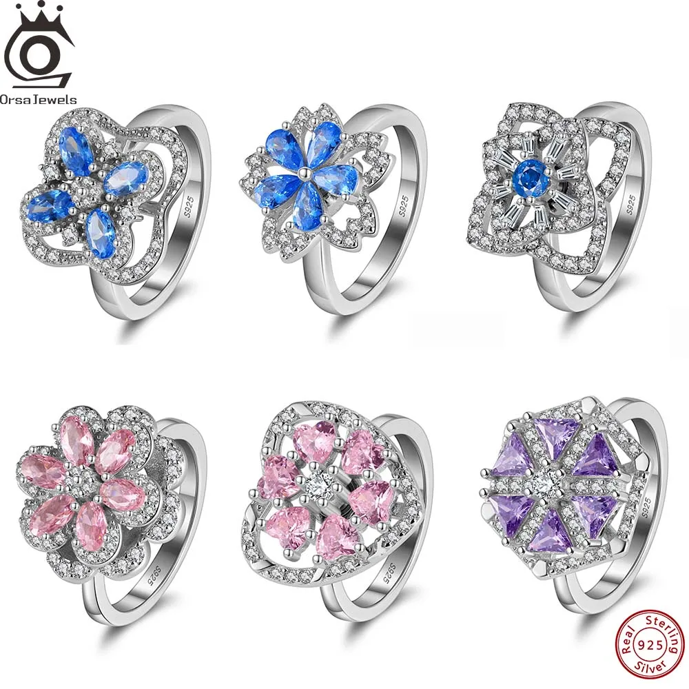 ORSA JEWELS Solid 925 Sterling Silver Colorful Zirconia Flower Shape Ring Finger Women Gift Clear Zircon Ring 6 7 8 9 Size LMR01
ORSA JEWELS Solid 925 Sterling Silver Colorful Zirconia Flower Shape Ring Finger Women Gift Clear Zircon Ring 6 7 8 9 Size LMR01