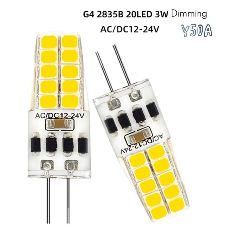 Y50A-50PCS G4 LED Bulb AC/DC12V-24V 3W LED G4 Light 20LED 360 Angle Light 2835SMD Replace 30W Halogen Lamp,Cool White
Y50A-50PCS G4 LED Bulb AC/DC12V-24V 3W LED G4 Light 20LED 360 Angle Light 2835SMD Replace 30W Halogen Lamp,Cool White