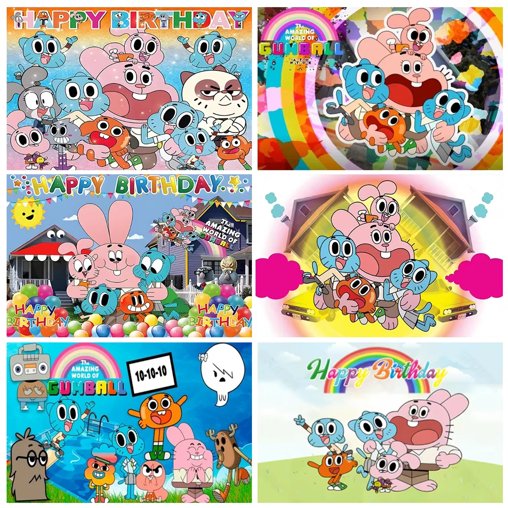 Cartoon Gumball's Amazing World Photography Background Children's Birthday Supplies Watterson Banner Baby Shower Backdrops Decor
Cartoon Gumball's Amazing World Photography Background Children's Birthday Supplies Watterson Banner Baby Shower Backdrops Decor