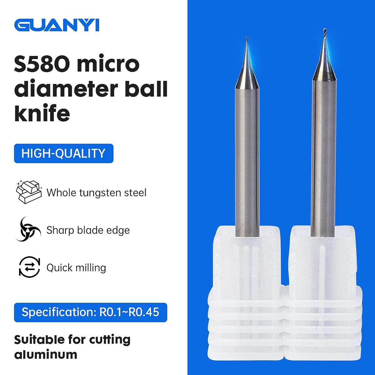 Microball Milling Cutter Tungsten Steel Solid Cnc Cutting Tool For Aluminum Diameter R0.1-R0.45
Microball Milling Cutter Tungsten Steel Solid Cnc Cutting Tool For Aluminum Diameter R0.1-R0.45