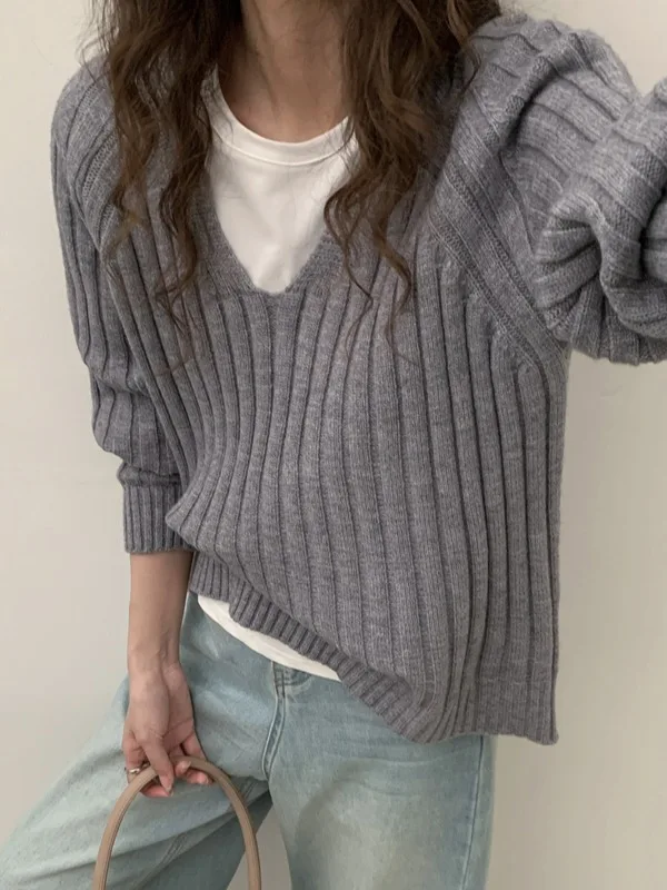 Утягивающий трикотаж V-Ne, женская верхняя одежда с базовым слоем, модная корейская одежда с атмосферой, простой японский свитер
Утягивающий трикотаж V-Ne, женская верхняя одежда с базовым слоем, модная корейская одежда с атмосферой, простой японский свитер