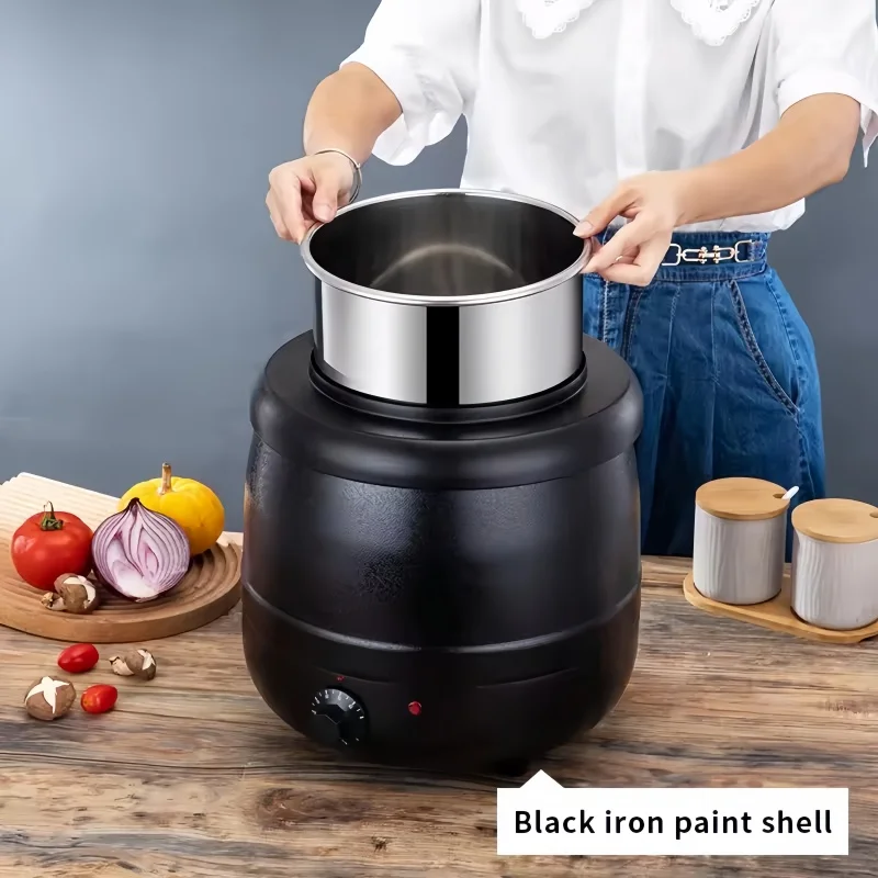 304 Warm Soup Pot Commercial Thermal Insulation Electric Tthermostatic Black 10L Cafeteria
304 Warm Soup Pot Commercial Thermal Insulation Electric Tthermostatic Black 10L Cafeteria