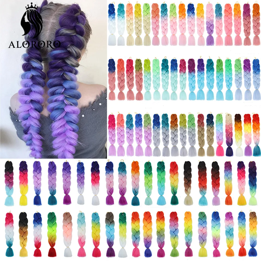 Alororo Afro Ombre Braiding Hair Synthetic Hair Extensions 24 Inch Pink Blue Red Blonde Jumbo Braid Hair Products Wholesale
Alororo Afro Ombre Braiding Hair Synthetic Hair Extensions 24 Inch Pink Blue Red Blonde Jumbo Braid Hair Products Wholesale