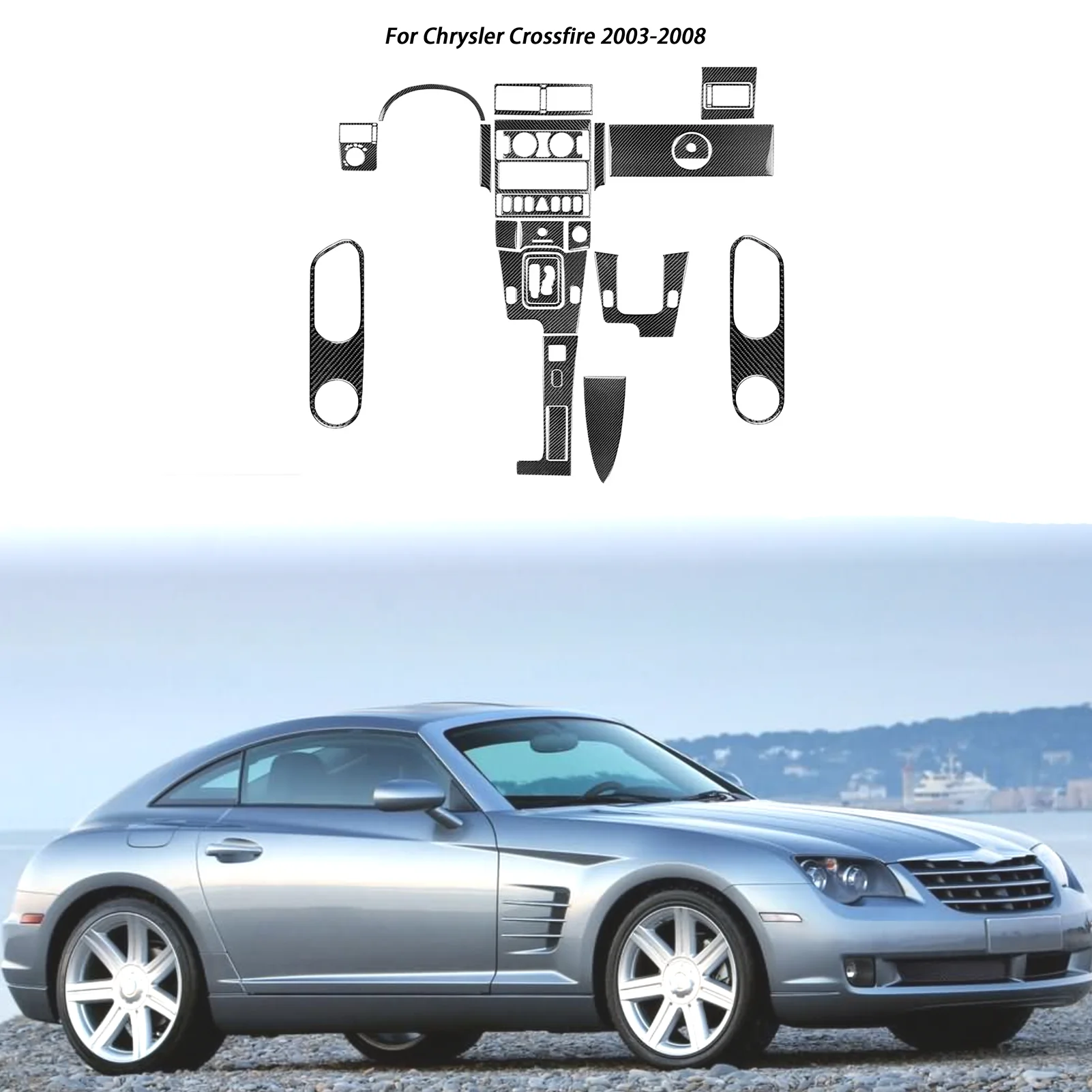 Central Radio AC CD Gear Shift Door Panel Armrest Box Car Accessories Decorative For Chrysler Crossfire Carbon Fiber Stickers
Central Radio AC CD Gear Shift Door Panel Armrest Box Car Accessories Decorative For Chrysler Crossfire Carbon Fiber Stickers