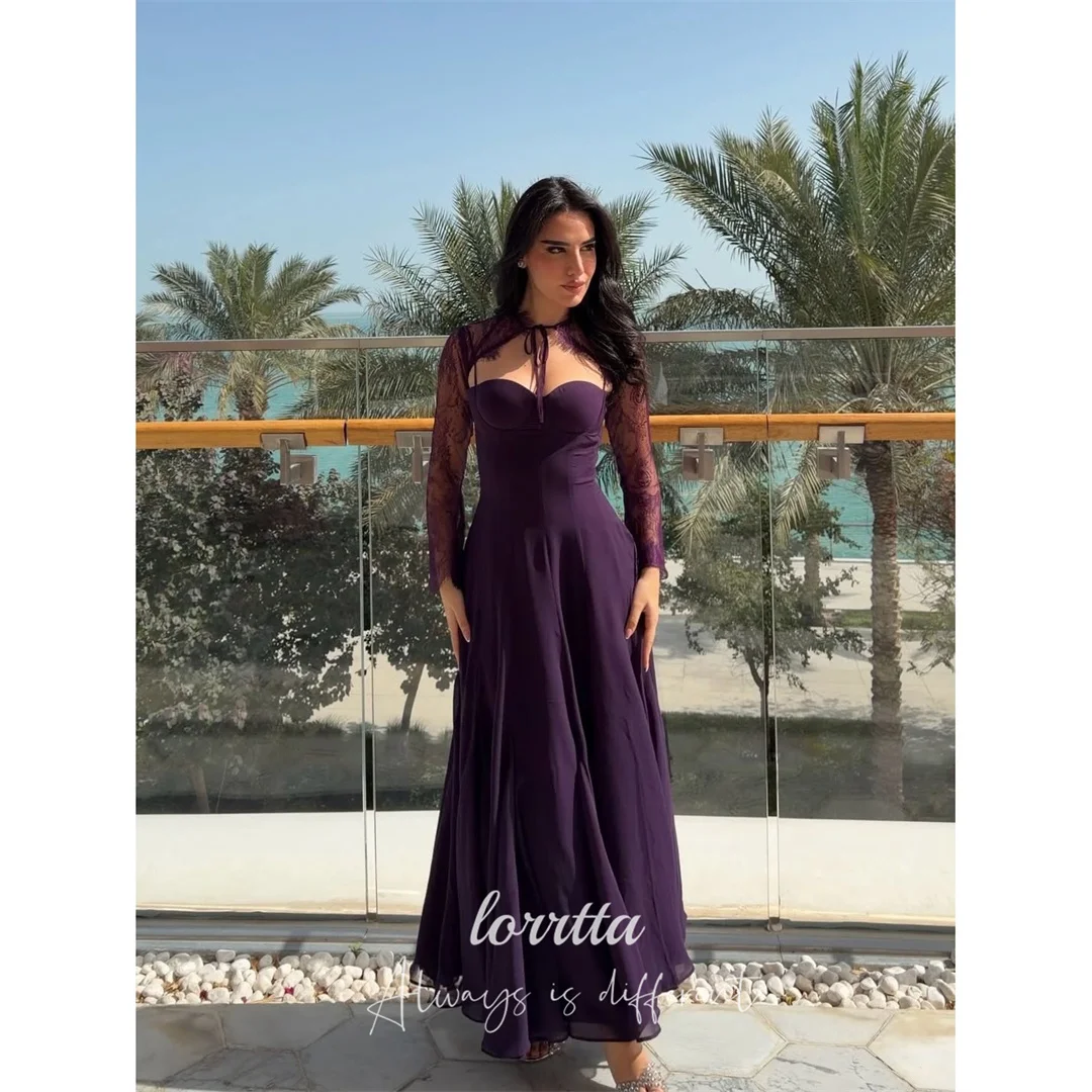 Lorrtta Chiffon High Neck Purple A-Line Evening Dress 2026 Prom Dress Modest Formal Evening Customized فساتين سهره نسائي
Lorrtta Chiffon High Neck Purple A-Line Evening Dress 2026 Prom Dress Modest Formal Evening Customized فساتين سهره نسائي