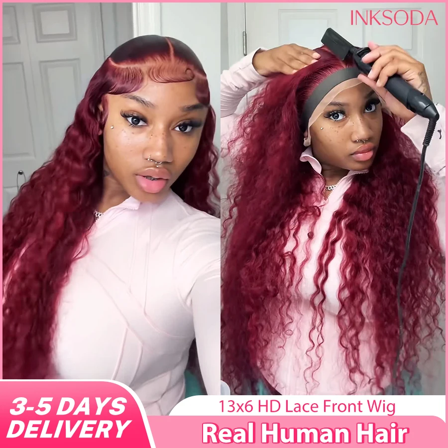 16-36 Inch 220% Density 99J Burgundy Curly Deep Wave Frontal Wig With HD Transparent 13x6 13x4 Lace Front For Natural Look Human Hair Wigs For Women 99J Colored Human Hair Wigs Deep Wave Hair Burgundy Wig Human Hair
16-36 Inch 220% Density 99J Burgundy Curly Deep Wave Frontal Wig With HD Transparent 13x6 13x4 Lace Front For Natural Look Human Hair Wigs For Women 99J Colored Human Hair Wigs Deep Wave Hair Burgundy Wig Human Hair