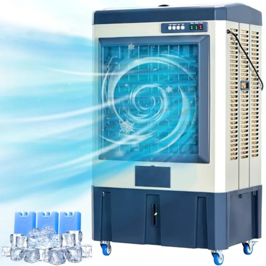 41 Swamp Cooler, 4800 CFM Evaporative air Cooler with 10.6 Gallon Water Tank, Portable Outdoor Air Conditioner with 3 Ice Pack,
41 Swamp Cooler, 4800 CFM Evaporative air Cooler with 10.6 Gallon Water Tank, Portable Outdoor Air Conditioner with 3 Ice Pack,