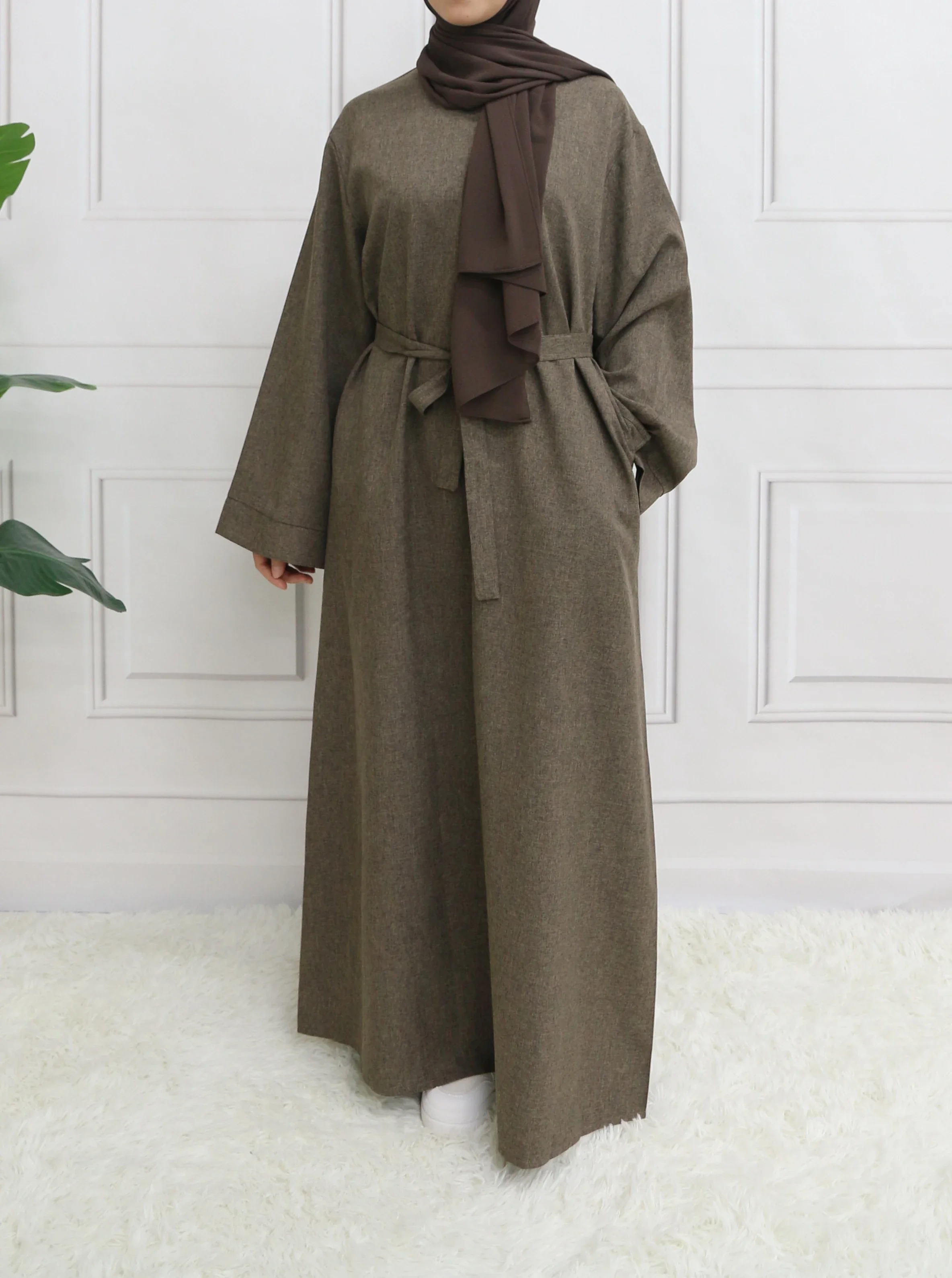 Modest Closed Plain Long Sleeve Abaya Without Hijab With Belt Basic Islamic Eid Clothes Dress
Modest Closed Plain Long Sleeve Abaya Without Hijab With Belt Basic Islamic Eid Clothes Dress
