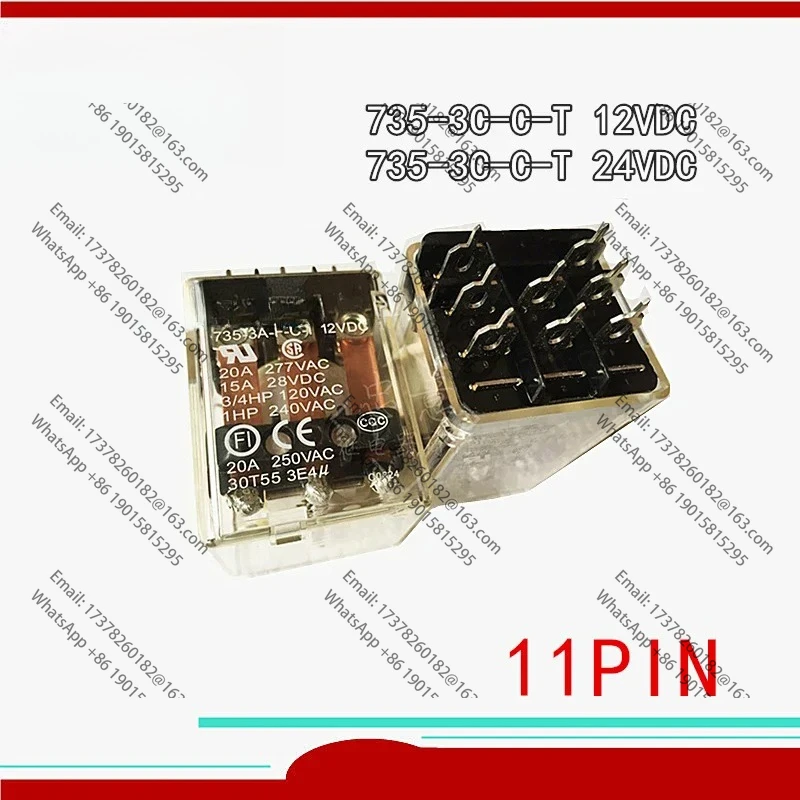 Original New relay 735-3C-C-T 735-3C-C-T-12VDC 735-3C-C-T-24VDC 735 3C C T 24V 12v 11PIN 20A 12VDC 24VDC
Original New relay 735-3C-C-T 735-3C-C-T-12VDC 735-3C-C-T-24VDC 735 3C C T 24V 12v 11PIN 20A 12VDC 24VDC