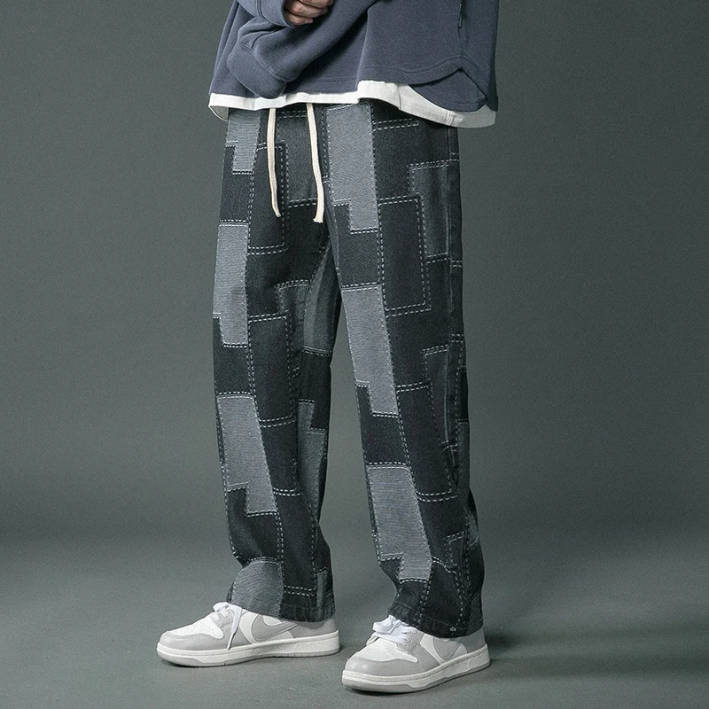 Autumn New Men Jeans Vintage Geometric Patchwork Hip Hop Denim Pants Male Straight Loose Streetwear Baggy Cowboy Trousers
Autumn New Men Jeans Vintage Geometric Patchwork Hip Hop Denim Pants Male Straight Loose Streetwear Baggy Cowboy Trousers