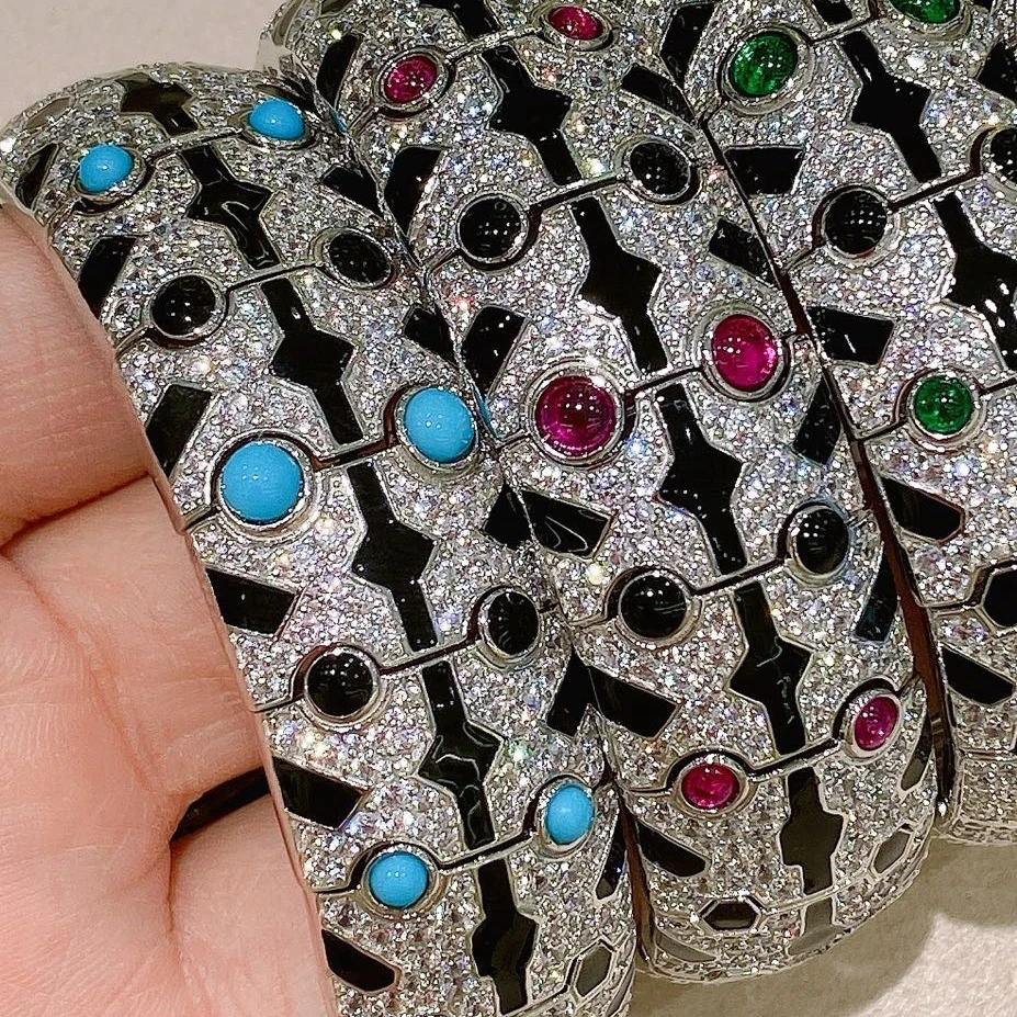 New Trendy Size17 Black Agate Red Green Agate Turquoise Cuff Bangle Bracelet Panther Leopard Print Jewelry For Women Party
New Trendy Size17 Black Agate Red Green Agate Turquoise Cuff Bangle Bracelet Panther Leopard Print Jewelry For Women Party