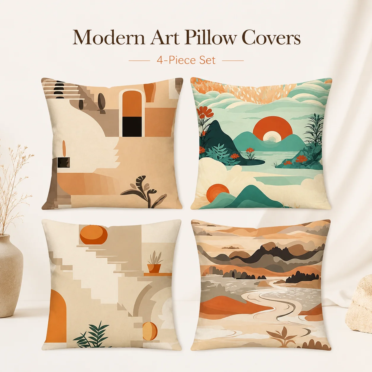 4Pcs Modern Art Cushion Covers 2D Flat Printed Peach Skin Velvet Pillowcase Abstract Boho Room Decor Sofa Throw Pillow Covers
4Pcs Modern Art Cushion Covers 2D Flat Printed Peach Skin Velvet Pillowcase Abstract Boho Room Decor Sofa Throw Pillow Covers
