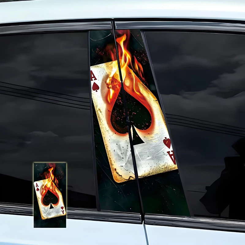 2pc Burning Poker Sticker Car B Column Sticker Thickened Glossy Sticker Durable PVC Sticker Scratch Resistant Car Stickers
2pc Burning Poker Sticker Car B Column Sticker Thickened Glossy Sticker Durable PVC Sticker Scratch Resistant Car Stickers