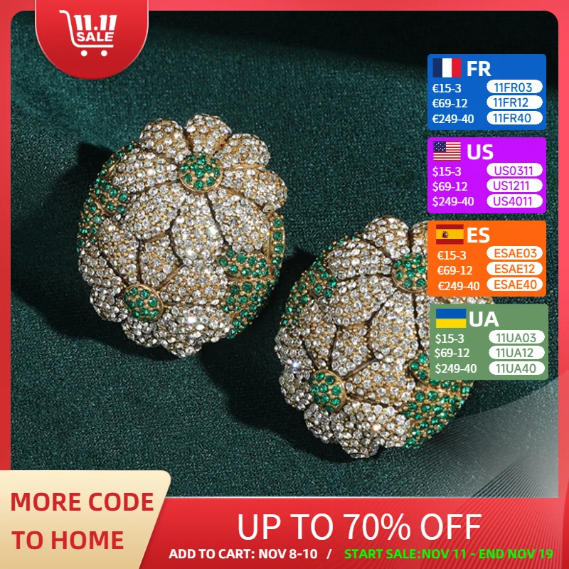 Vintage Rhinestone Flower Earrings Stud Green Unique Sunflower Luxury Designer Jewelry Gifts Wedding Thanksgiving 2025 New In
Vintage Rhinestone Flower Earrings Stud Green Unique Sunflower Luxury Designer Jewelry Gifts Wedding Thanksgiving 2025 New In