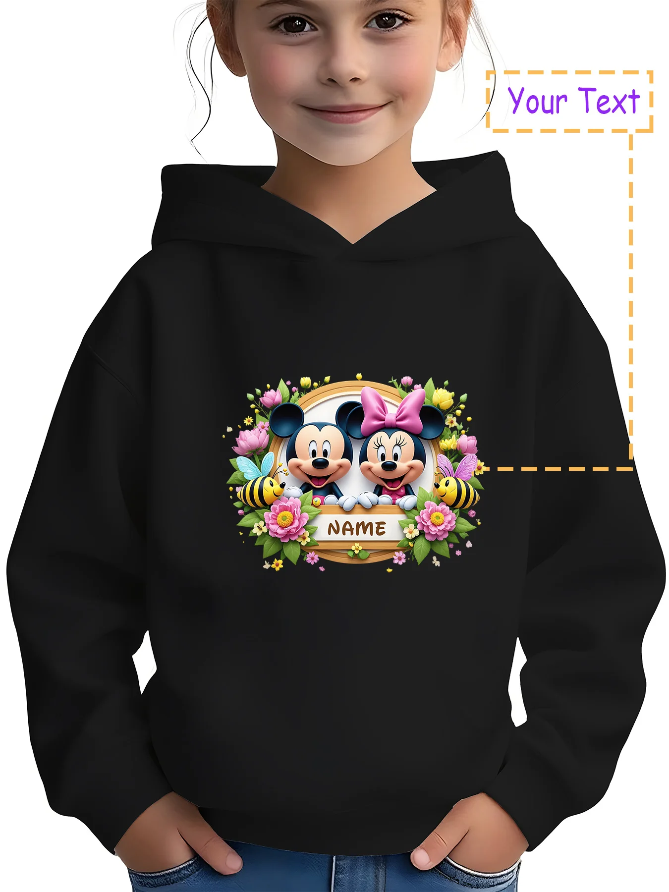 MINISO Disney Flower Mickey and Minnie Hoodie - Mickey and Minnie are surrounded by flowers and bees, a sweet and cute style, pe
MINISO Disney Flower Mickey and Minnie Hoodie - Mickey and Minnie are surrounded by flowers and bees, a sweet and cute style, pe