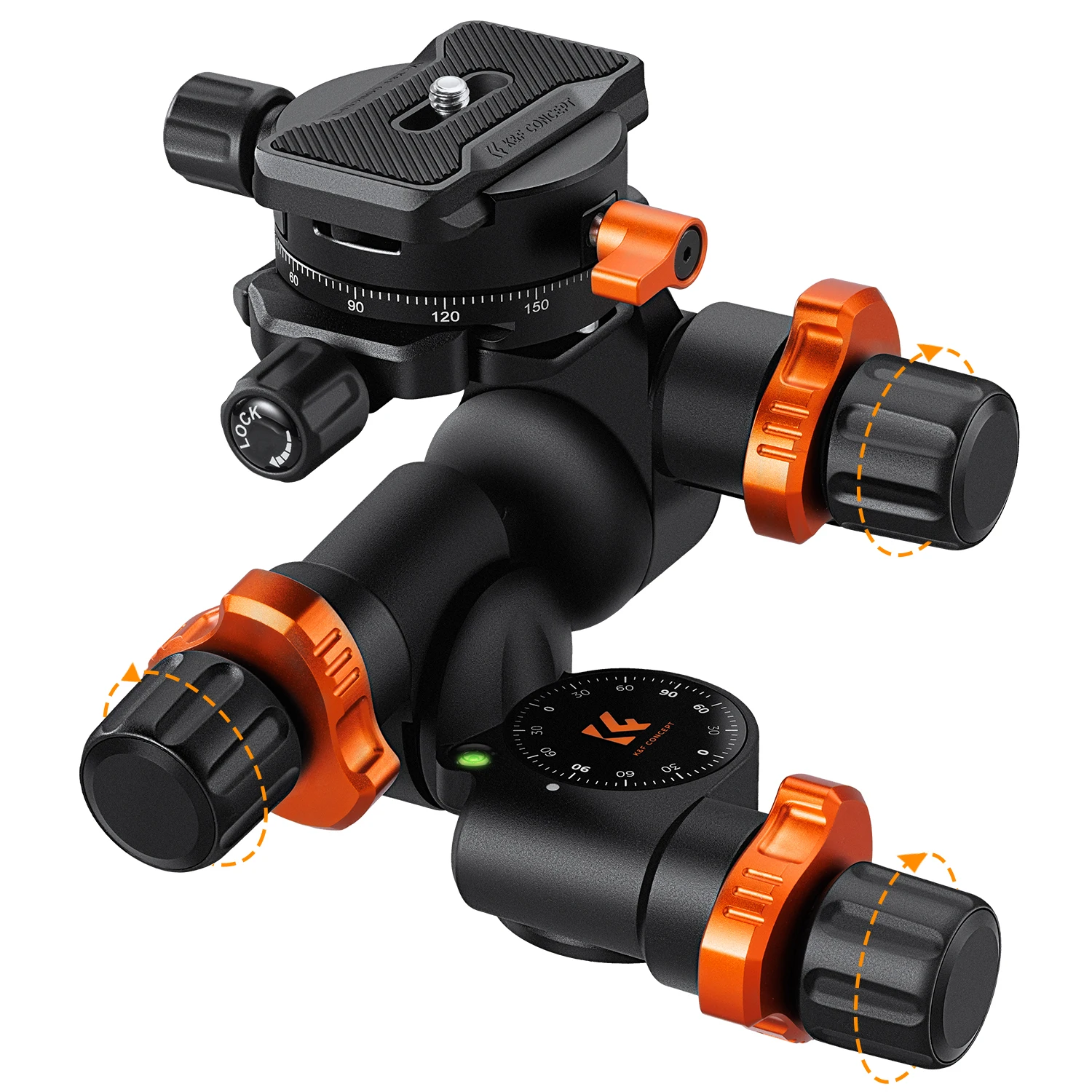 K&F Concept Geared Tripod Head 360°Panoramic 3-Way Ballhead with Quick Release Plate 6KG Load-bearing for Macro Star Photo Head 
K&F Concept Geared Tripod Head 360°Panoramic 3-Way Ballhead with Quick Release Plate 6KG Load-bearing for Macro Star Photo Head