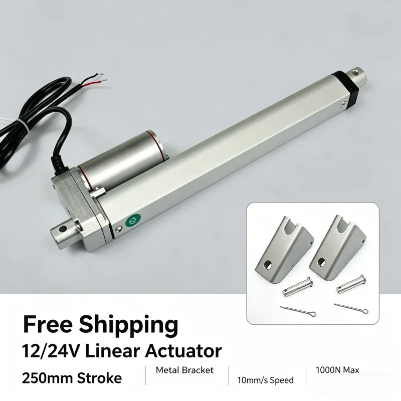 12V Electric Linear Actuator 10"/250mm Stroke 1000N Max Load with 10mm/s Speed - Free Shipping
12V Electric Linear Actuator 10"/250mm Stroke 1000N Max Load with 10mm/s Speed - Free Shipping