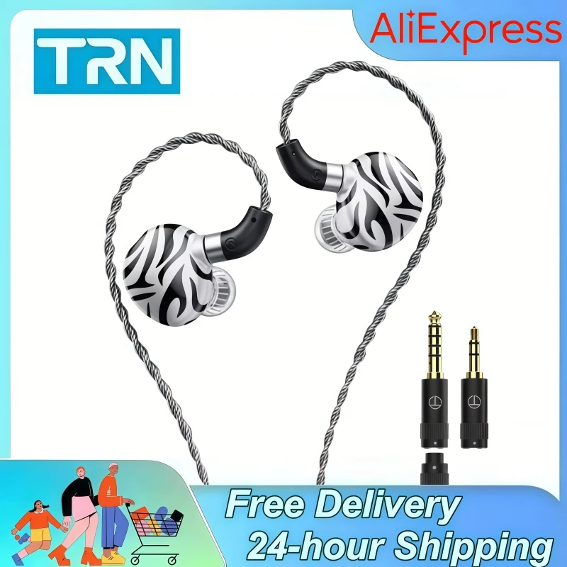 TRN WHITE TIGER Dual Dynamic Driver + Planar Diaphragm HIFI in-Ear Earphones Hybrid 3.5+4.4MM Plug with 2Pin Detachable Cable
TRN WHITE TIGER Dual Dynamic Driver + Planar Diaphragm HIFI in-Ear Earphones Hybrid 3.5+4.4MM Plug with 2Pin Detachable Cable