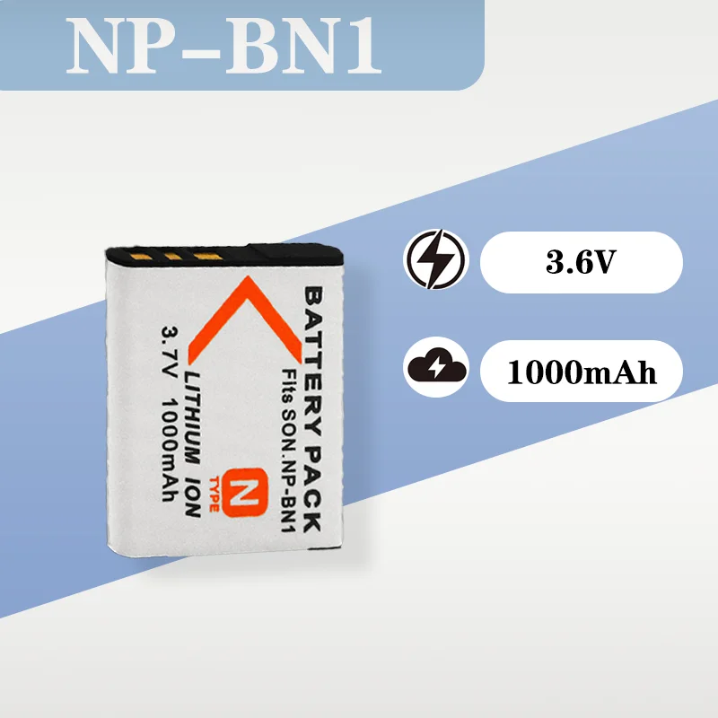 BN1 Battery 3.6V 1000mAh Replacement for Sony NP-BN1 Digital Camera Lithium Battery
BN1 Battery 3.6V 1000mAh Replacement for Sony NP-BN1 Digital Camera Lithium Battery