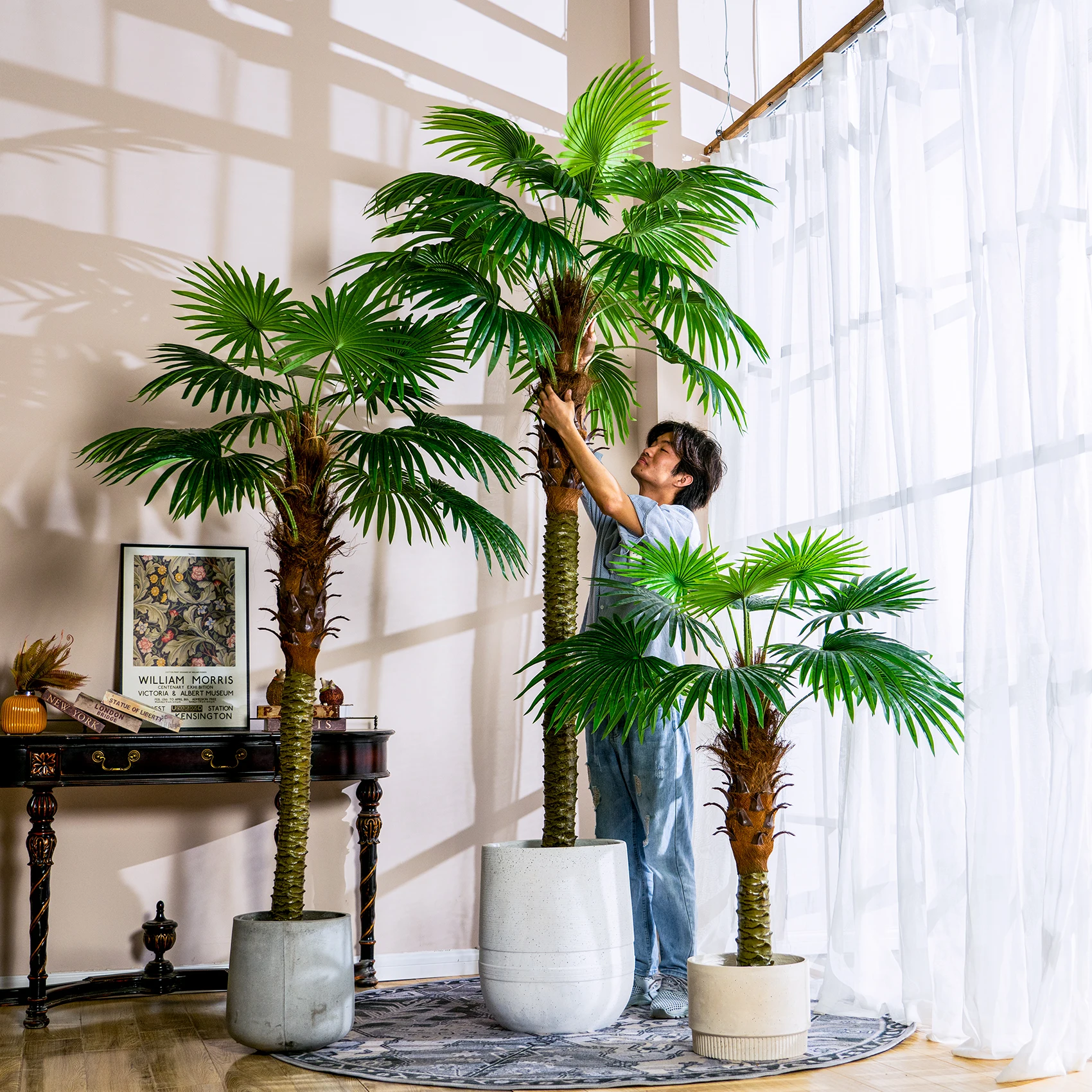 Large Simulation Palm Tree Loose Tail Sunflower Tropical Green Plant False Tree Indoor and Outdoor Decoration Landscape
Large Simulation Palm Tree Loose Tail Sunflower Tropical Green Plant False Tree Indoor and Outdoor Decoration Landscape
