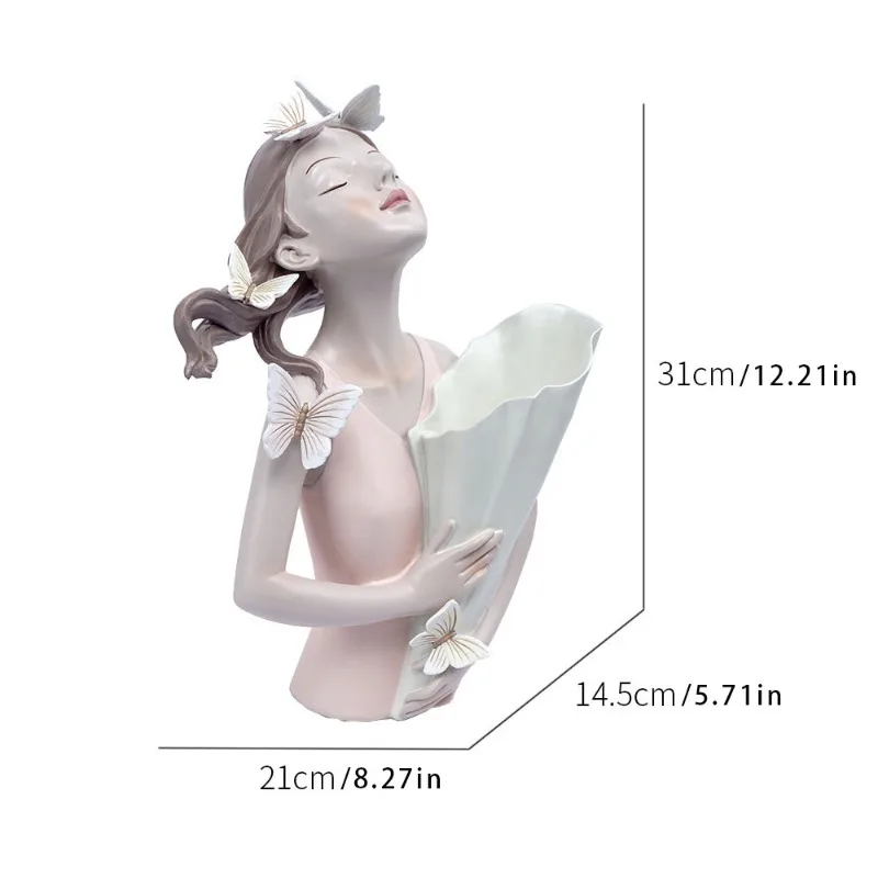 Resin Butterfly Girl Flower Arrangement Vase Home Desktop Handicraft Ornament - Decorative Figurine
Resin Butterfly Girl Flower Arrangement Vase Home Desktop Handicraft Ornament - Decorative Figurine