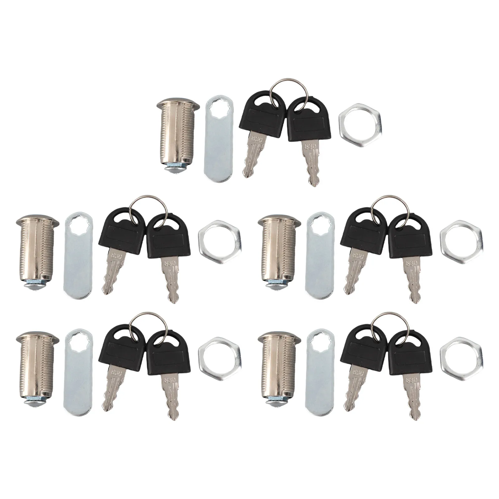 5 Set 30mm Tubular Cam Lock Security Hardware For Cabinet Drawer Mailbox Tool Box And RV Storage Application